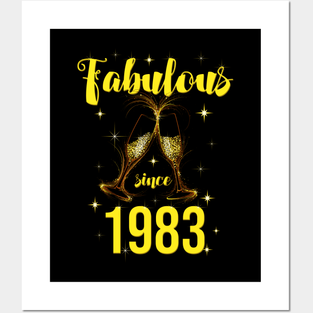 40th Birthday - Fabulous Since 1983 Wall Art by Kudostees